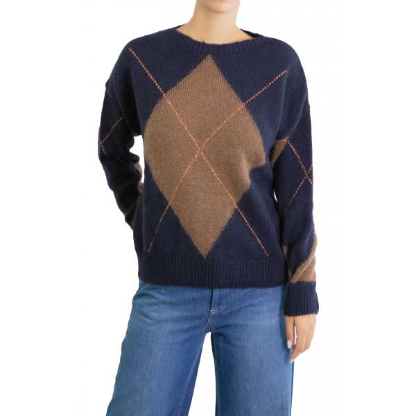 Maglione con rombi bicolore 